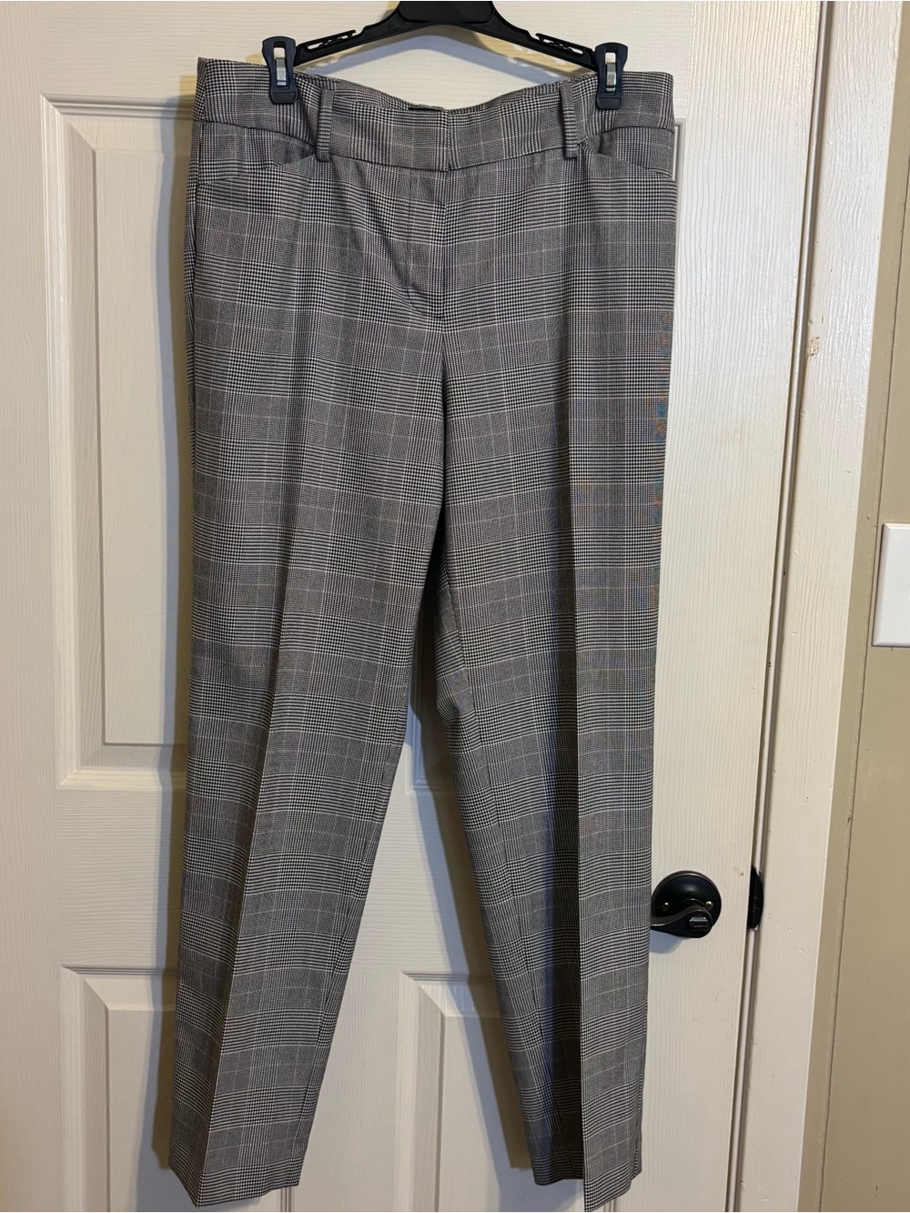 Talbots Black White Glen Plaid tailored Dress Trousers